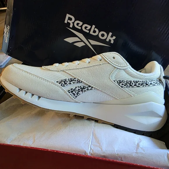 Reebok Cream and Leopard Print Sneakers - Picture 1 of 4